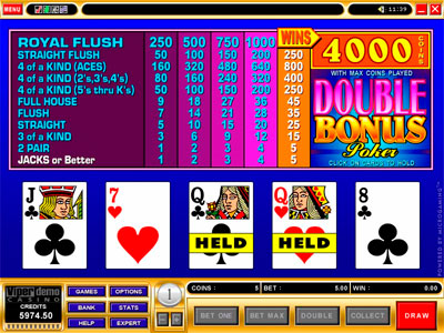 Atlantis Casino Online Video Poker Double Bonus Atlantis Casino Online Video Poker Double Bonus